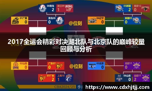 2017全运会精彩对决湖北队与北京队的巅峰较量回顾与分析